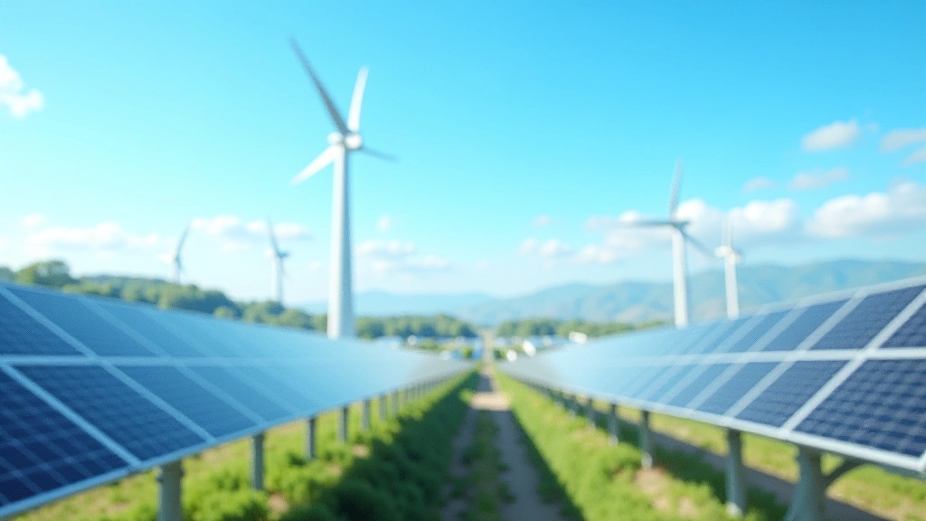 Yenilenebilir enerji kaynakları, güneş panelleri ve rüzgar türbinleri, yeşil enerji konsepti